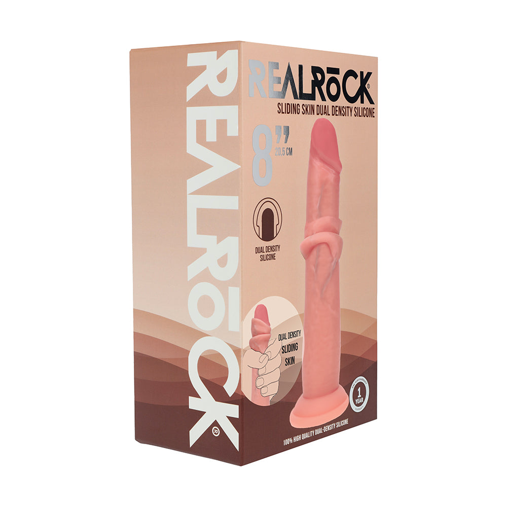 Realistic Dual Density Silicone Dildo 8 in. Beige